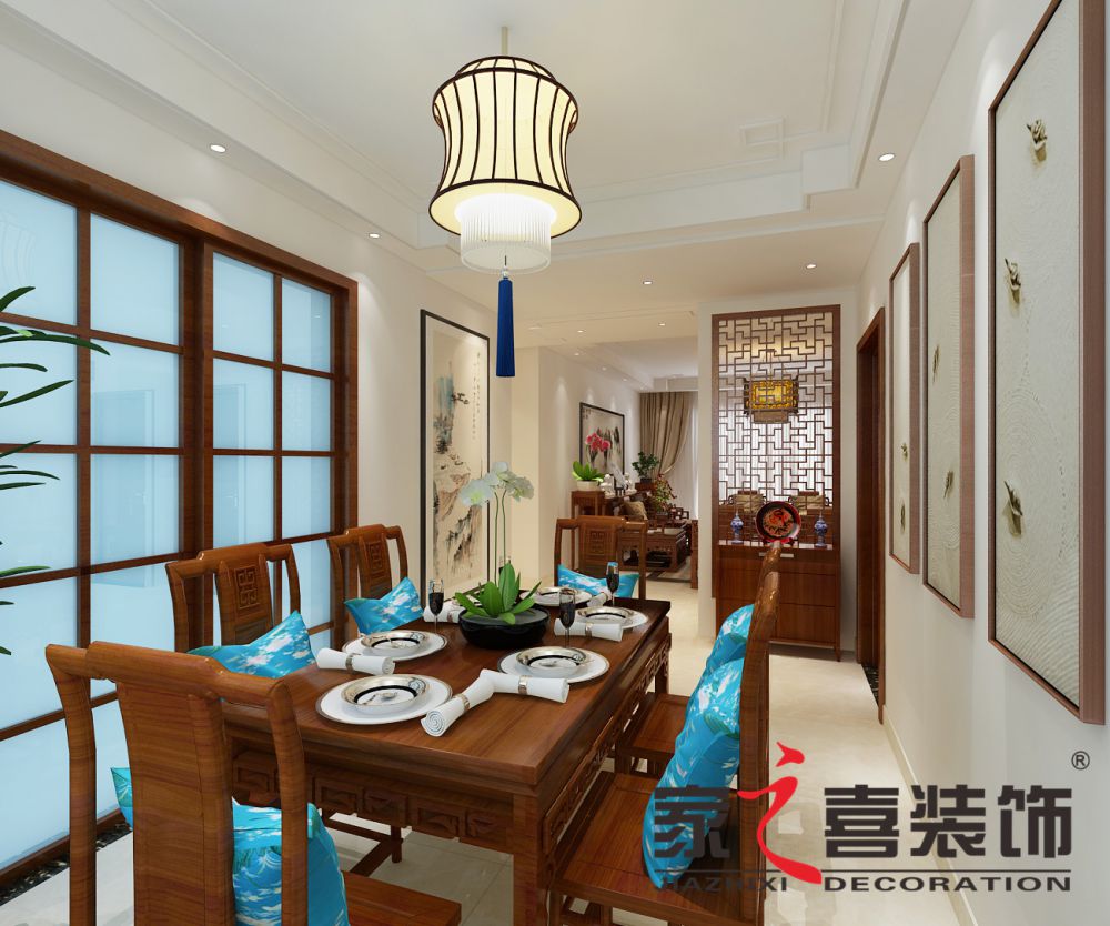 信陽裝修案例中冶尚園 中式風(fēng)格  110㎡