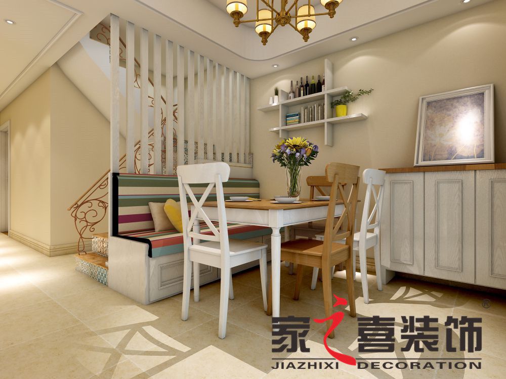 信陽(yáng)裝修案例幸福人家復(fù)式  田園混搭  