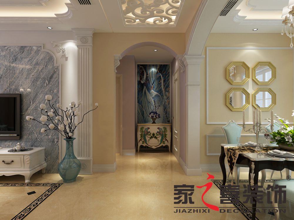 信陽裝修案例茗陽天下 簡歐風(fēng)格 120㎡
