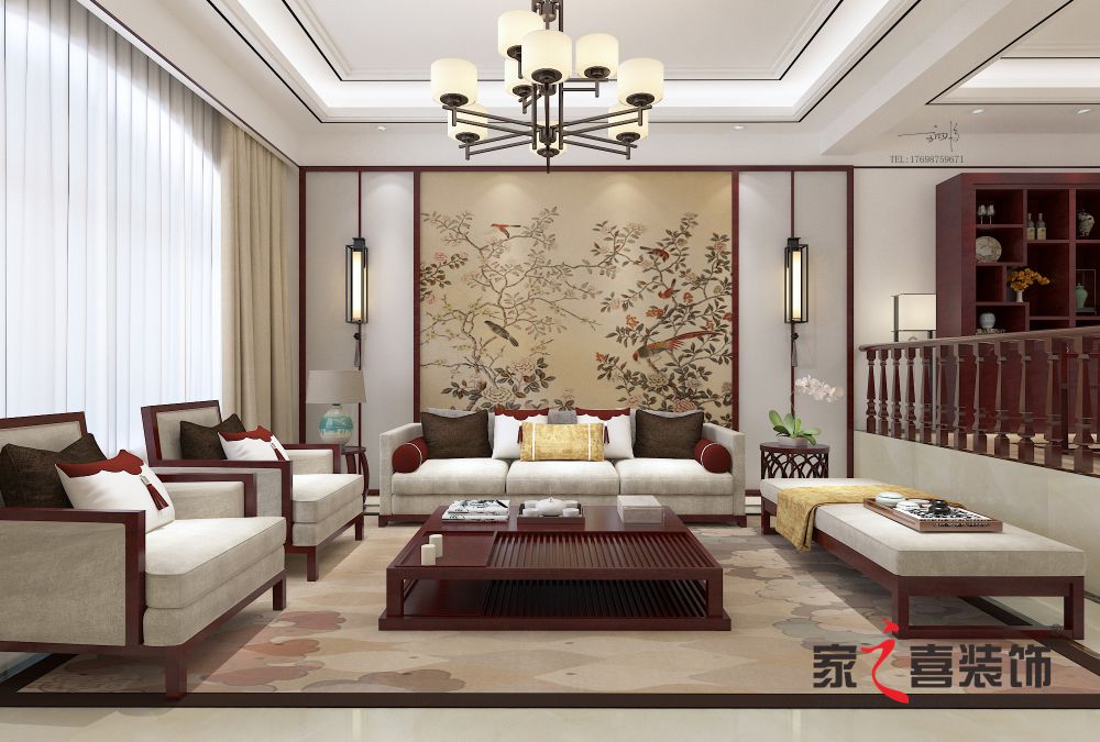 信陽(yáng)裝修案例華貴源聯(lián)排別墅330平 古典中式風(fēng)格